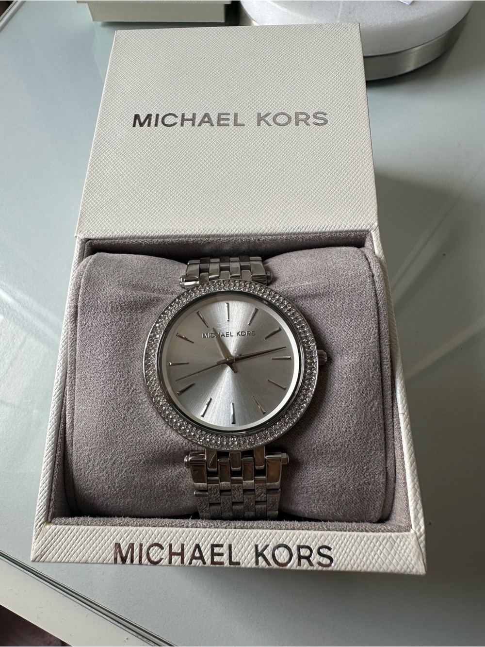 Michael Kors Silver women’s Stainless Steel Watch with Crystal Accents